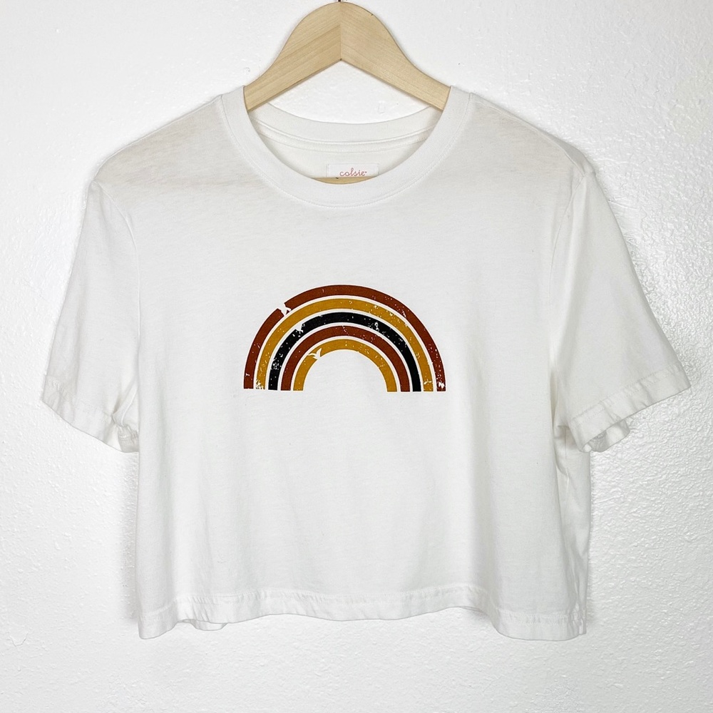 Colsie Rainbow Crop Top M - Picture 1 of 4